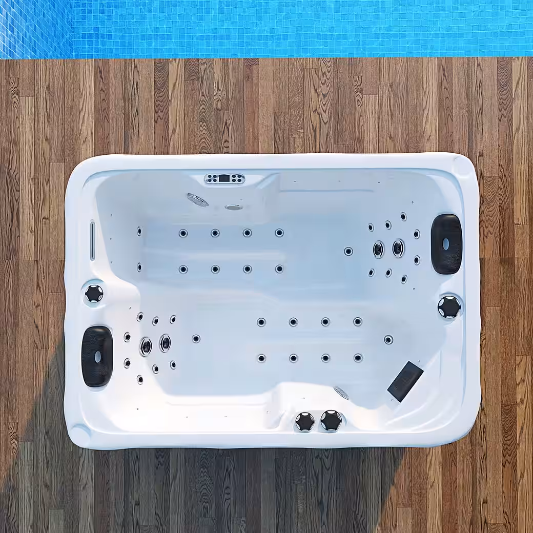 Whirlpool outdoor whirlpool LEVANZO white (2.2kW pump, 3kW heater, 41 massage jets and 16 light sources), LED, sanitary acrylic, brand control unit - Image 6