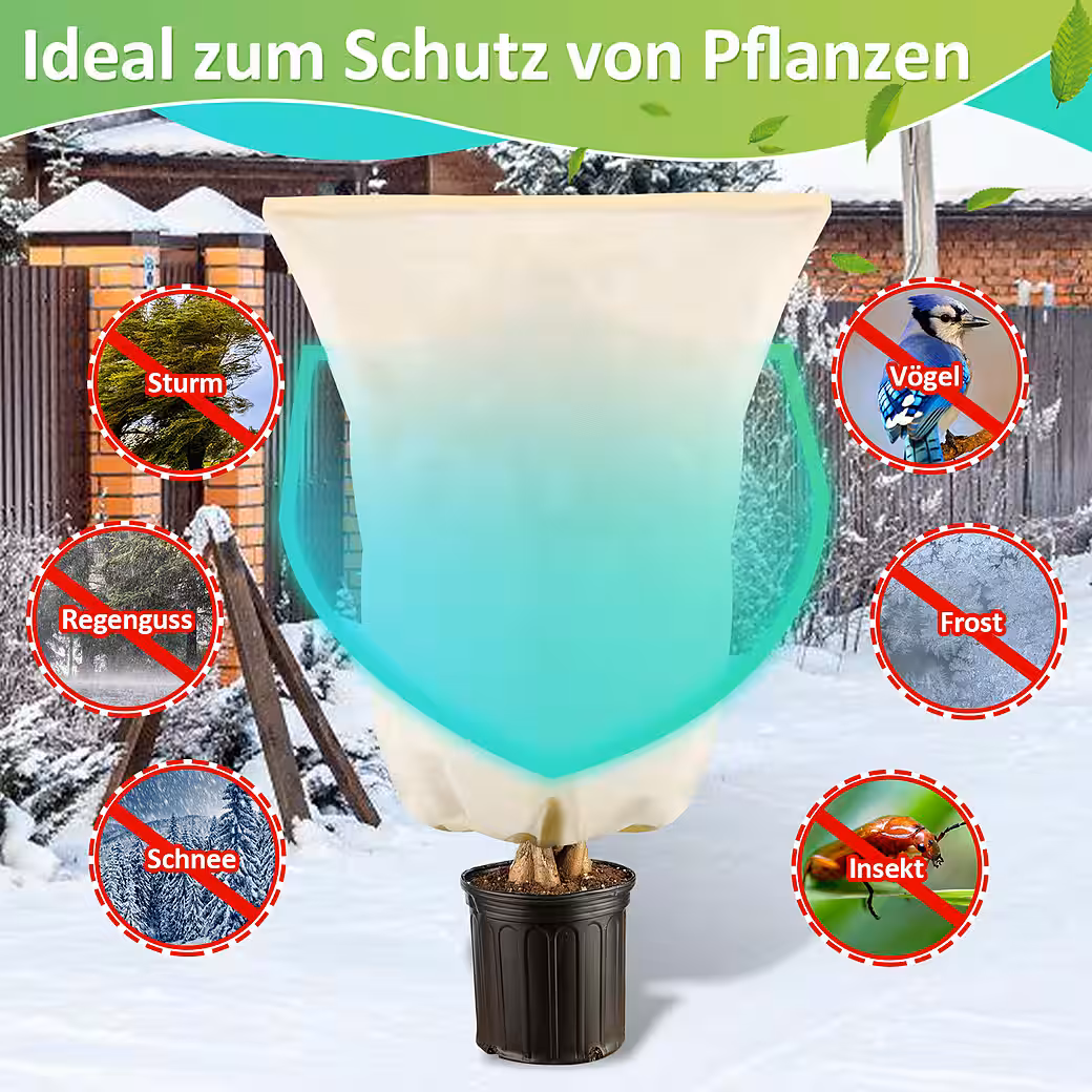 Winter protection fleece, 80x100cm, winter protection cover for plants, 100g/ - Image 6