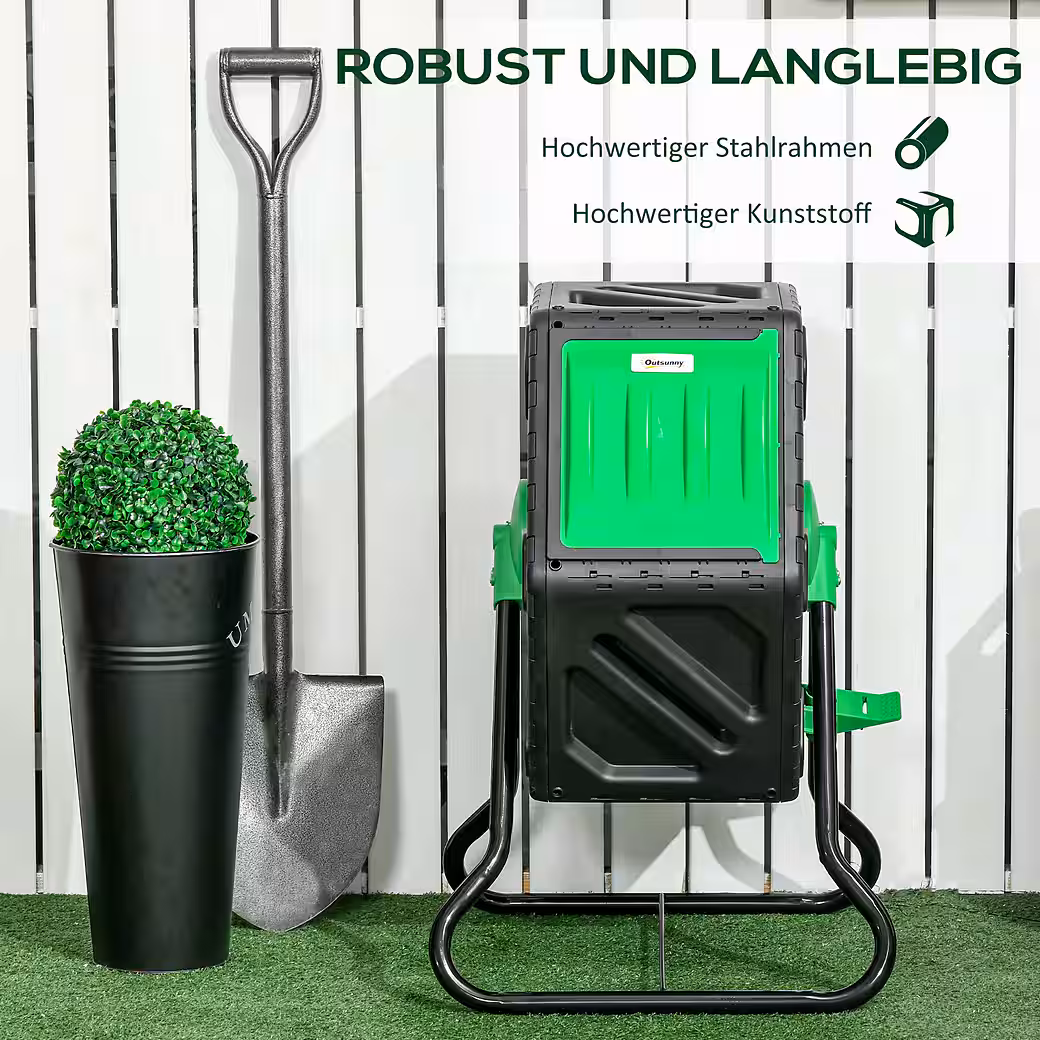 Composter 60x49x77cm, made of plastic WxDxH: 60x49x77 cm, 65 l, (rotating compost bin, 1 pc., rotating compost bin), with ventilation system, lid, for garden, kitchens, balcony - Image 6