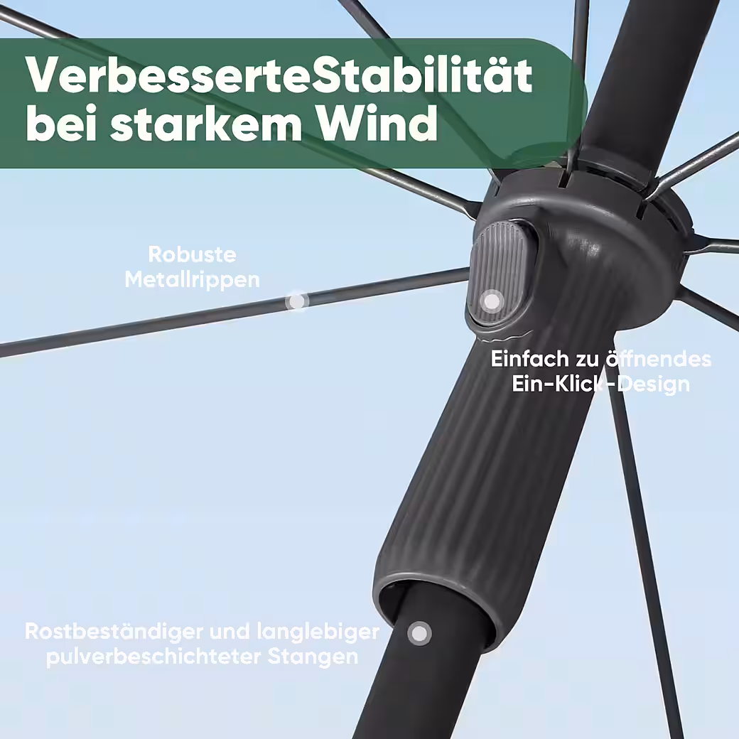 Parasol Ø180 cm Balcony parasol Patio parasol with protective cover and ground sleeve - Image 6