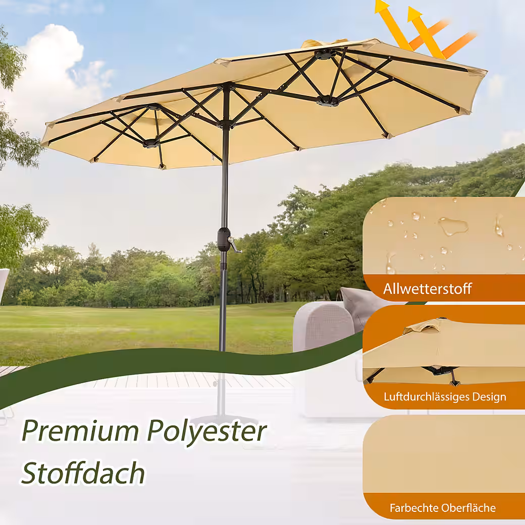 Parasol, double parasol, market parasol, garden parasol, patio parasol - Image 6