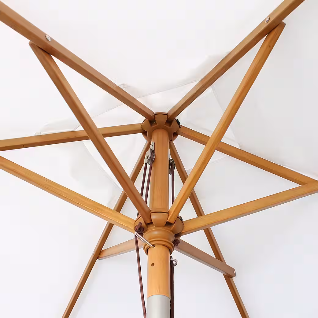 Wooden parasol 200 x 150cm, rectangular garden parasol, UV protection 50+ - Image 7
