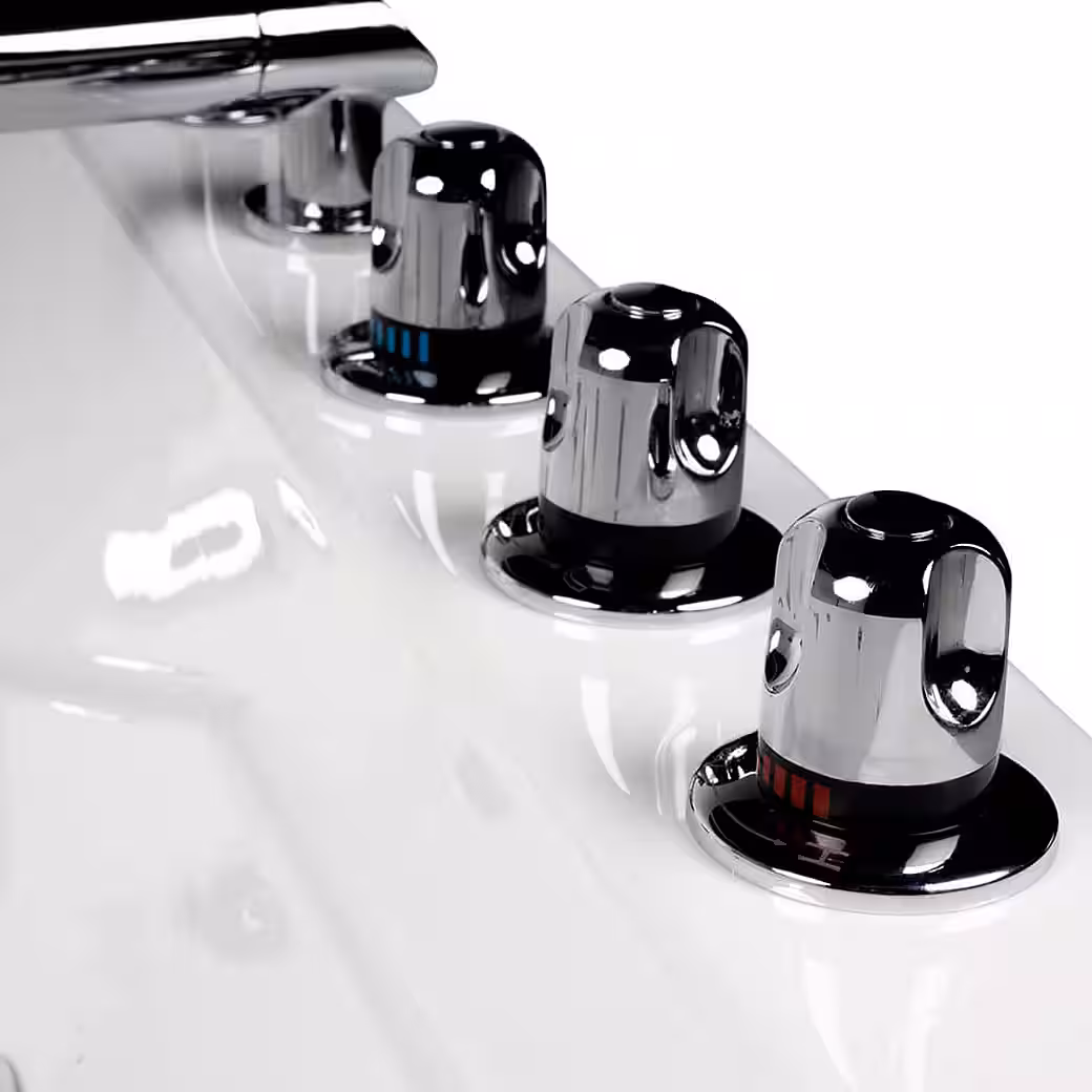 Whirlpool bathtub BLUE OCEAN - XL 180 x 120 cm (including neck pillow, fittings and whirlpool pump), ABS sanitary acrylic, corner bathtub, 2 persons - Image 7