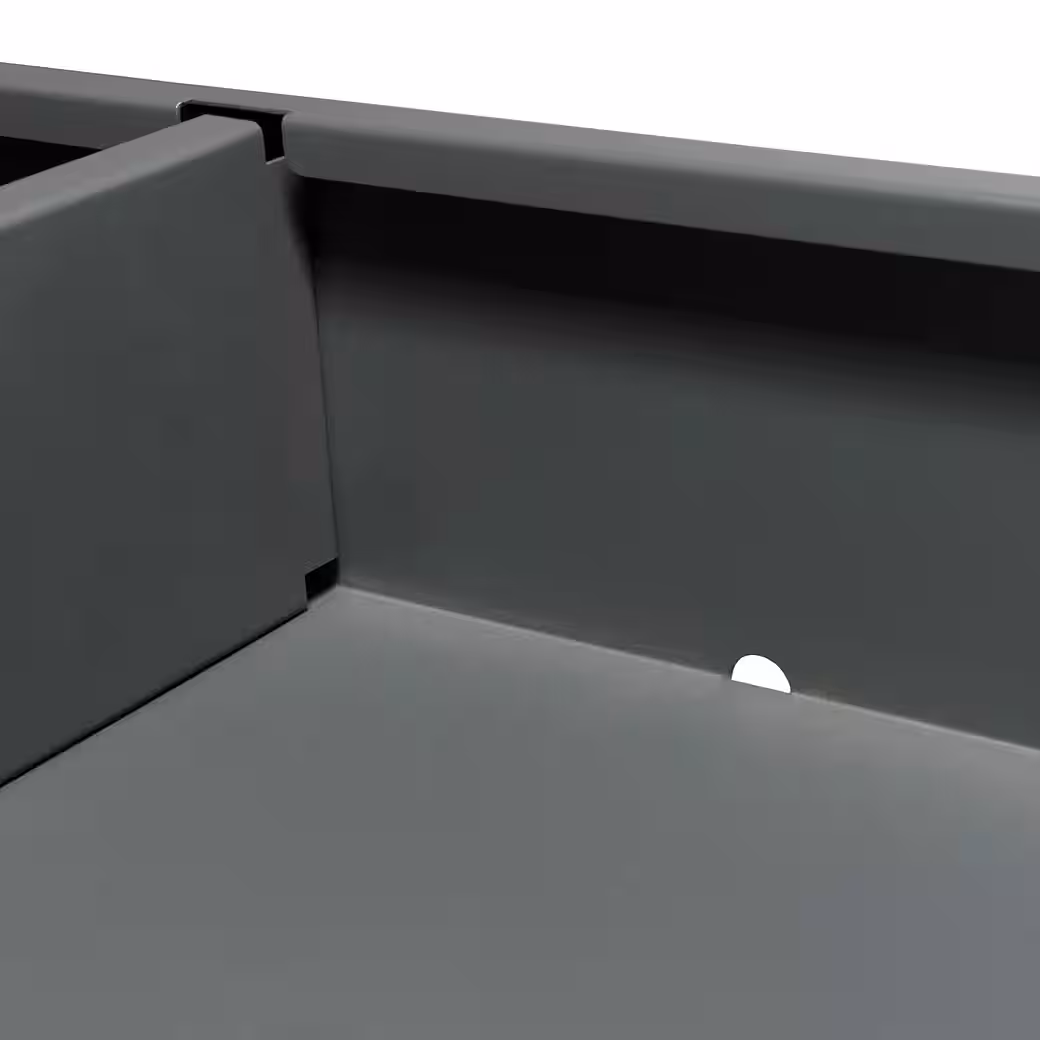 Bin storage unit with green roof for 3 bins, 120 - 240 liters, RAL 7016, door with wood look - Image 8