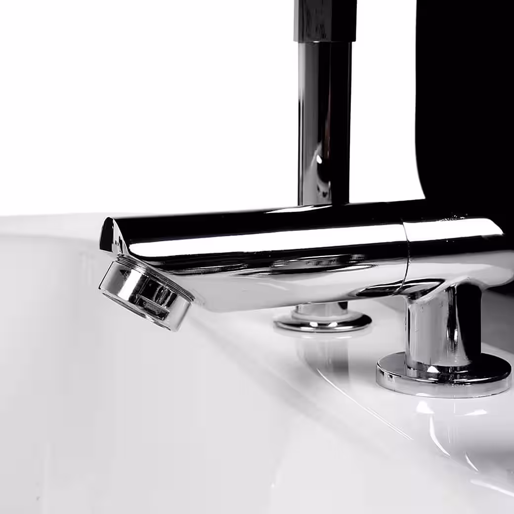 Whirlpool bathtub BLUE OCEAN - XL 180 x 120 cm (including neck pillow, fittings and whirlpool pump), ABS sanitary acrylic, corner bathtub, 2 persons - Image 8