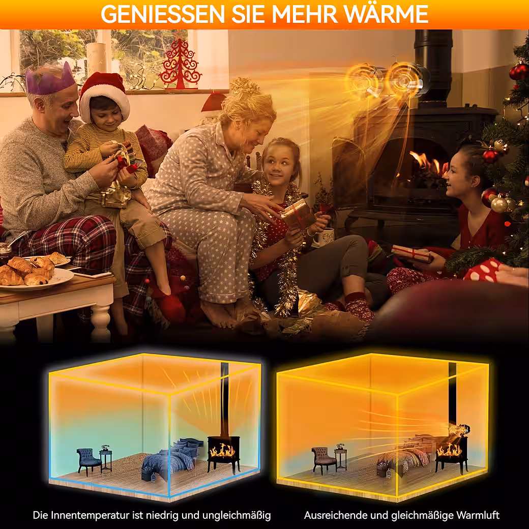 Fireplace fan, wood stove fan, stove fan (no electricity required), wood stove fan - Image 8