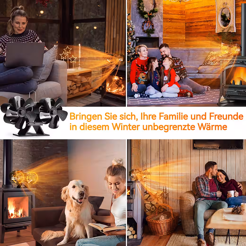 Fireplace fan, wood stove fan, stove fan (no electricity required), wood stove fan - Image 9