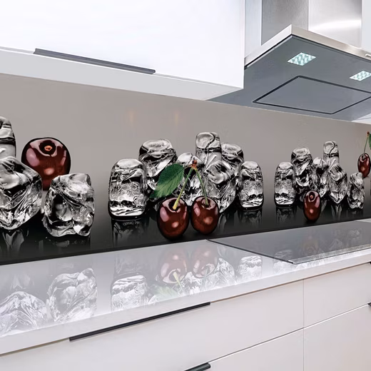 Cherry Dream kitchen backsplash ABS plastic monolith sheet in DELUXE quality with direct printing