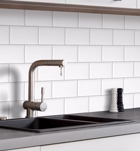 Kitchen backsplash, self-adhesive kitchen backsplash, tile wall splash guard film (Adhesive film cut to size and rolled up, 60 cm wide x 60 cm high), wall tiles, 60 cm wide x 60 cm high