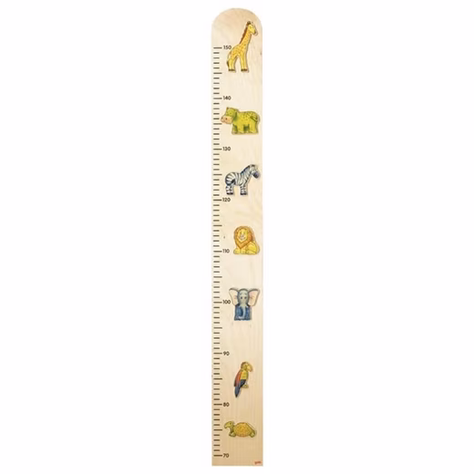 Wooden Height Chart - Wild Animals (Set, 1-piece, 1), wall mounting