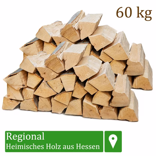 Firewood, kindling, logs, wood, 60kg, for stove, fireplace, wood-burning stove, grill, beech, 25 cm 60 kg