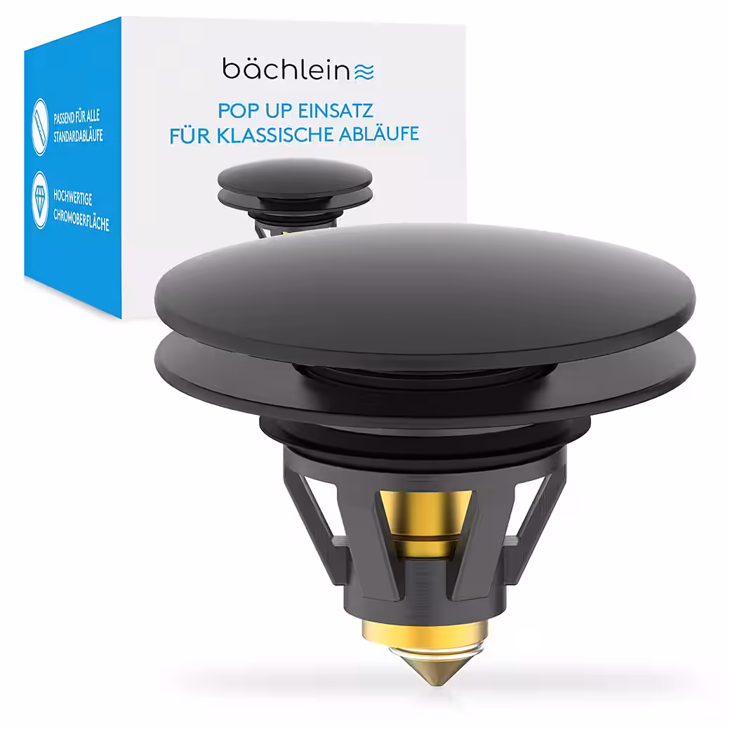 Pop-up sink plug (Matte black), plug with integrated hair strainer for drains Ø 40 mm - Image 8