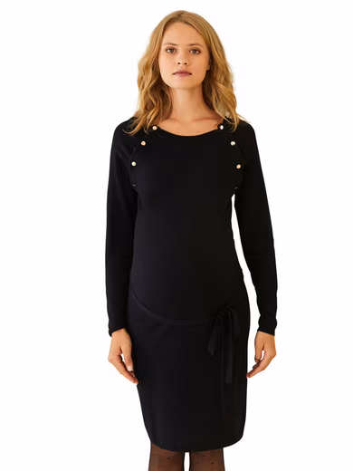Maternity dress, knitted dress for pregnancy & breastfeeding - Image 2