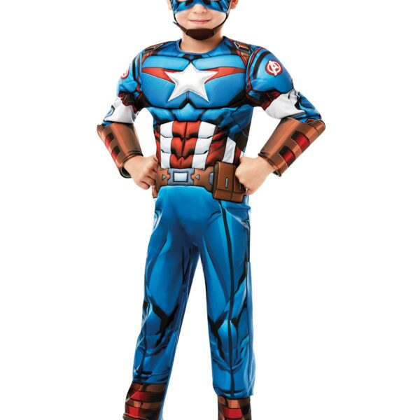 Captain America costume for children, carnival, blue-red-white