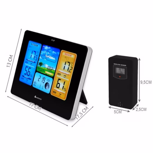 Digital weather station with color display Digital weather station with color display (outdoor sensor, thermometer, hygrometer, weather forecast, alarm for indoor and outdoor use)