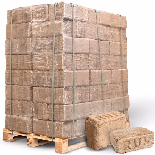 RUF wood briquettes, mixed wood briquettes, fireplace briquettes, pressed stove briquettes 10 kg