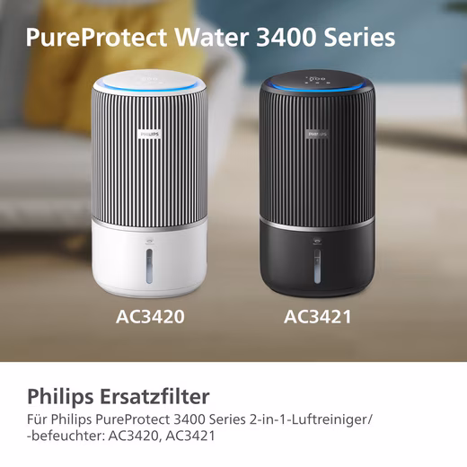 Replacement filter FY3400/30 HEPA NanoProtect filter Accessories for the PureProtect 3400 Series 2-in-1 air purifier/humidifier, usable for up to 1 year, 1 filter included. - Image 2