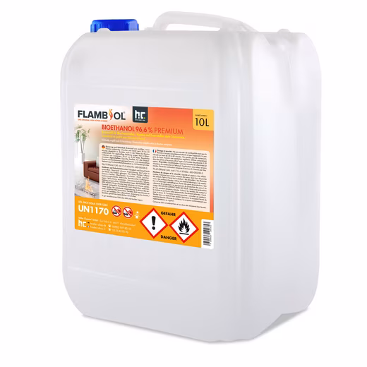 Bioethanol 10 L FLAMBIOL® Bioethanol 96.6% Premium for ethanol fireplaces 10 l, (1-pc)