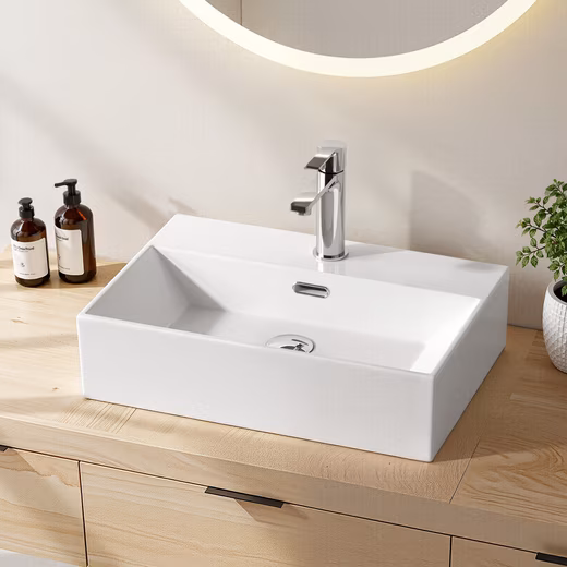 Countertop Washbasin Ceramic Washbasin Angular Wall-hung Washbasin for Bathroom/Guest Toilet