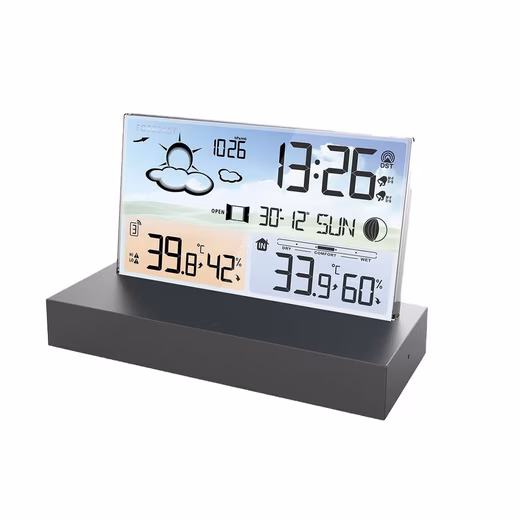Digital Weather Station, Weather Clock, Thermometer, Room Thermometer Digital Weather Clock Thermometer Room Thermometer Weather Station (Outdoor Sensor Dual Alarm Temperature Weather Forecast Indoor Outdoor)