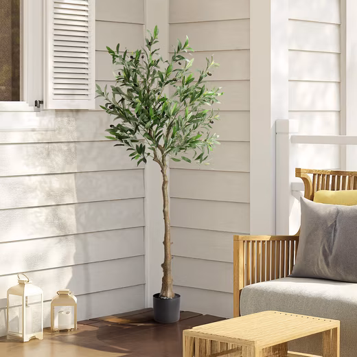Artificial olive tree, realistic indoor artificial tree with olives Easy to care for & lifelike for living room, office, balcony, 150/180 c