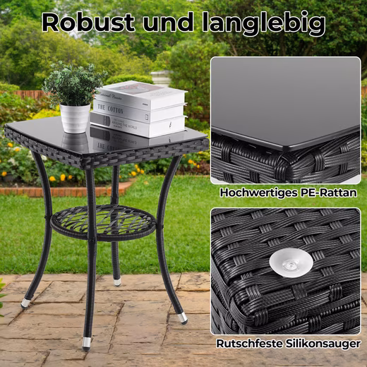 Balcony Set with Cushions and Glass Table, Balcony Furniture Set - Image 6