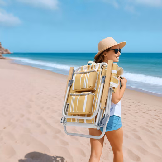 Camping Chair Alu Beach Chair Foldable Lounger Folding Chair with Adjustable Backrest - Image 7