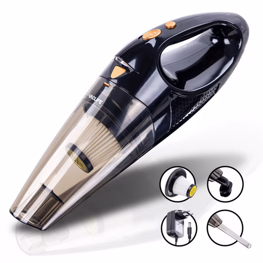 Cordless handheld vacuum cleaner Wireless, LED light with HEPA filter & two attachments