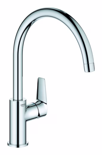 BauEdge kitchen faucet Single-lever kitchen mixer tap with high spout - chrome