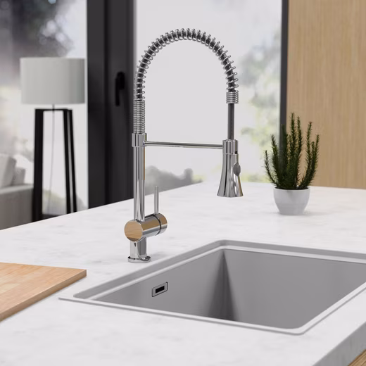 Toronto kitchen faucet, kitchen tap High-pressure kitchen faucet, single-lever mixer tap with spiral spring