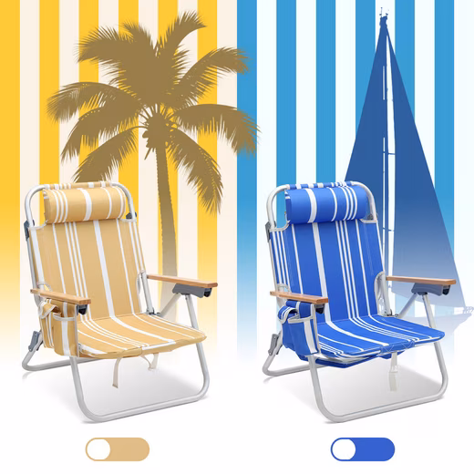 Camping Chair Alu Beach Chair Foldable Lounger Folding Chair with Adjustable Backrest - Image 9