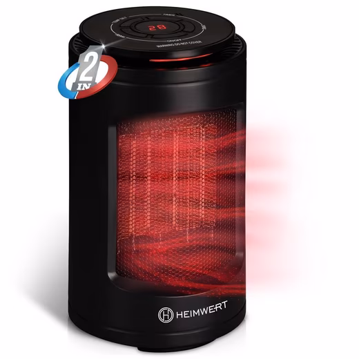 Infrared heater, fan heater, 1200 watts, fast heater 1200 W