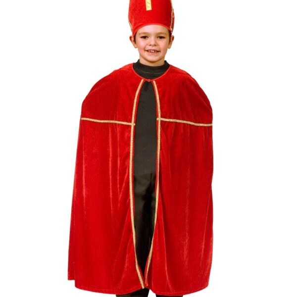 Saint Nicholas Bishop Costume for Children, 2-piece set, Red