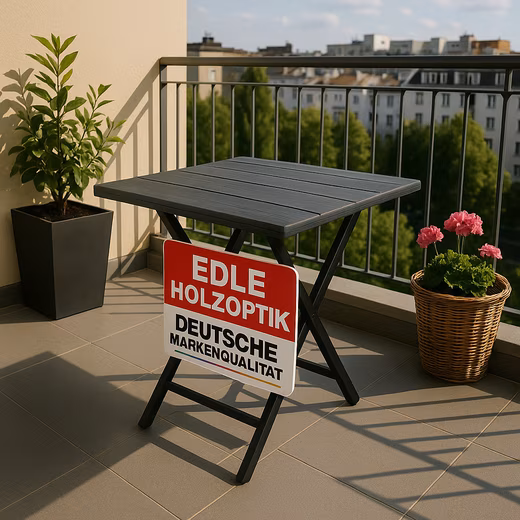 Folding table Folding balcony table with wood look