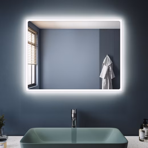 Bathroom Mirror Bathroom Mirror with LED Lighting, Illuminated Mirror IP44 LED Mirror