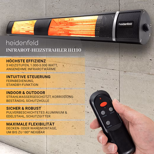 Terrace heater IH110, 3 levels up to 3,000 watts, 3 years warranty - Image 2
