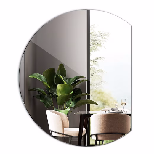Bathroom Mirror Semi-Round Wall Decoration Mirror Wall Modern Glass Cosmetic Mirror