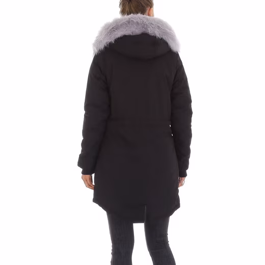 Women's winter jacket, casual wear (87256672) Hood (removable) Lined winter jacket in black