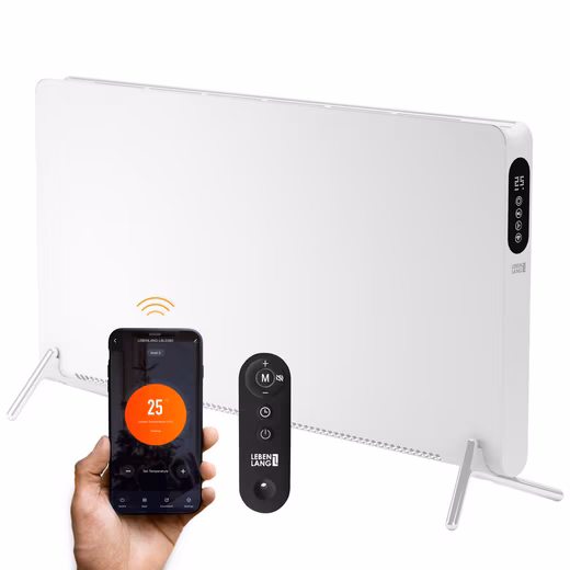 Convector electric heater - incl. Wifi/App & Remote Control - Stand & Wall Mounting