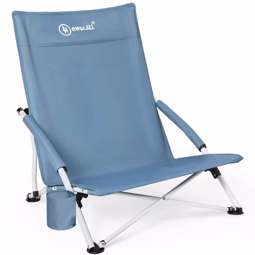 Folding Chair Beach Lounge Chair Foldable Lightweight Low Beach Chair Camping Chair