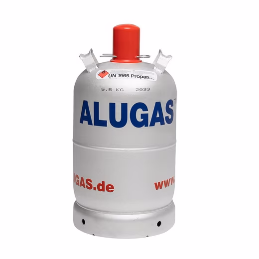 Camping gas 2 x 11kg filled aluminum propane gas bottles including leak detection spray