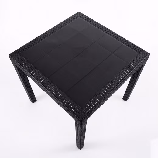 Garden Table Patio Table Anthracite Rattan Look Bistro 80 x 80 cm Weatherproof - Image 8