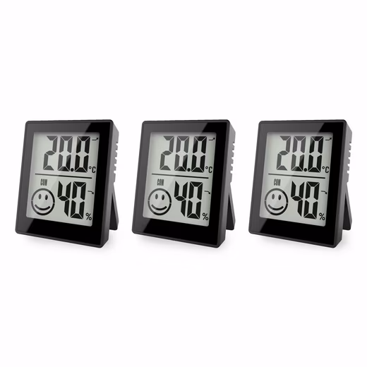 Climate Meter Thermo/Hygrometer Set of 3 with Smiley Display