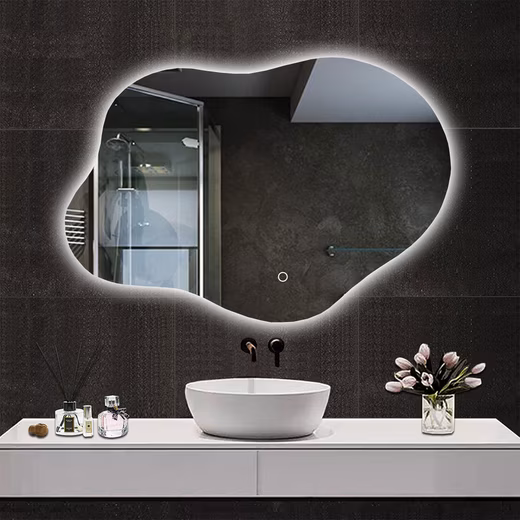 Bathroom Mirror Mirror with Lighting Wall Mirror Asymmetrical Decorative Mirror