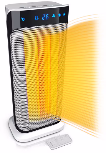 Fan heater remote control, energy-saving, quiet, oscillation, ceramic heater