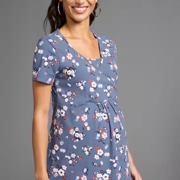 Maternity shirt, pregnancy and nursing shirt in wrap style