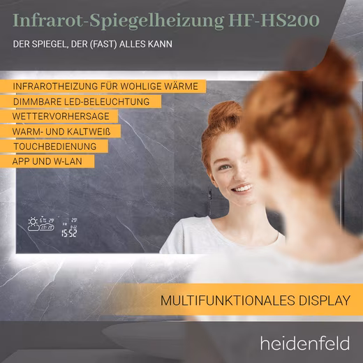 Infrared Heater Mirror Heater HF-HS200 incl. Touch Display 10 Year Warranty - Image 2