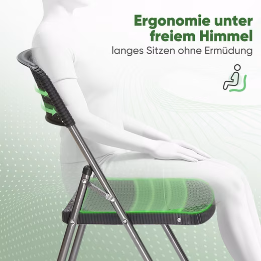 Folding Chair Garden Chair Folding Chair Poly Rattan Camping Chair Waterproof - Image 5