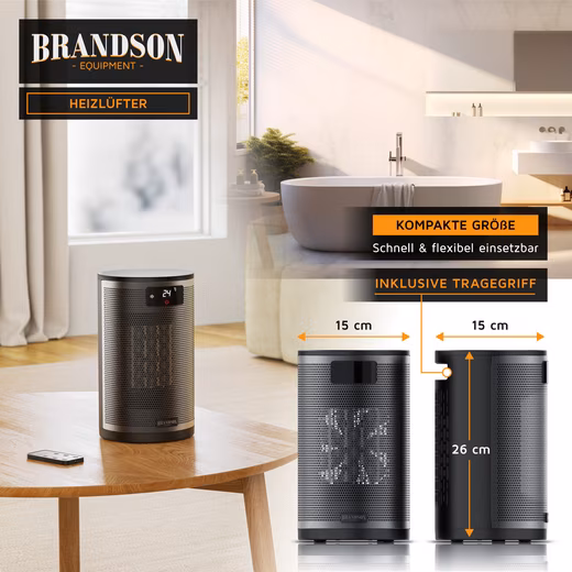 Ceramic fan heater, 2 heat settings, ECO mode, remote control 1500 W, Award Winner 2025, Timer, 15–35 °C, Key Lock, Overheating Protection - Image 2