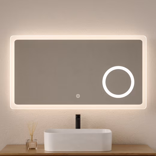Bathroom mirror with lighting 6500K/3 light colours 3x magnification